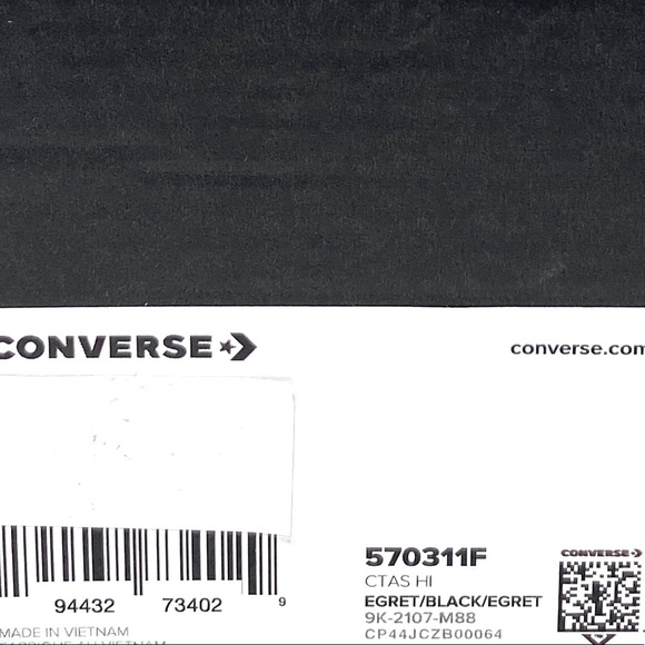 💖MEGA SALE💖Converse Chuck Taylor AS Shoes Women’s High Egret Black 570311F - Picture 8 of 9